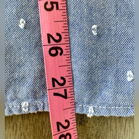 Lane Bryant Classic Split Neck 3/4 Sleeve Smock Blouse Chambray Size 26/28 - Picture 13 of 13